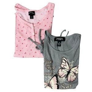 Art Class Light Pink (8/10) & Grey Beautees Short Sleeve (8/10) Bundle